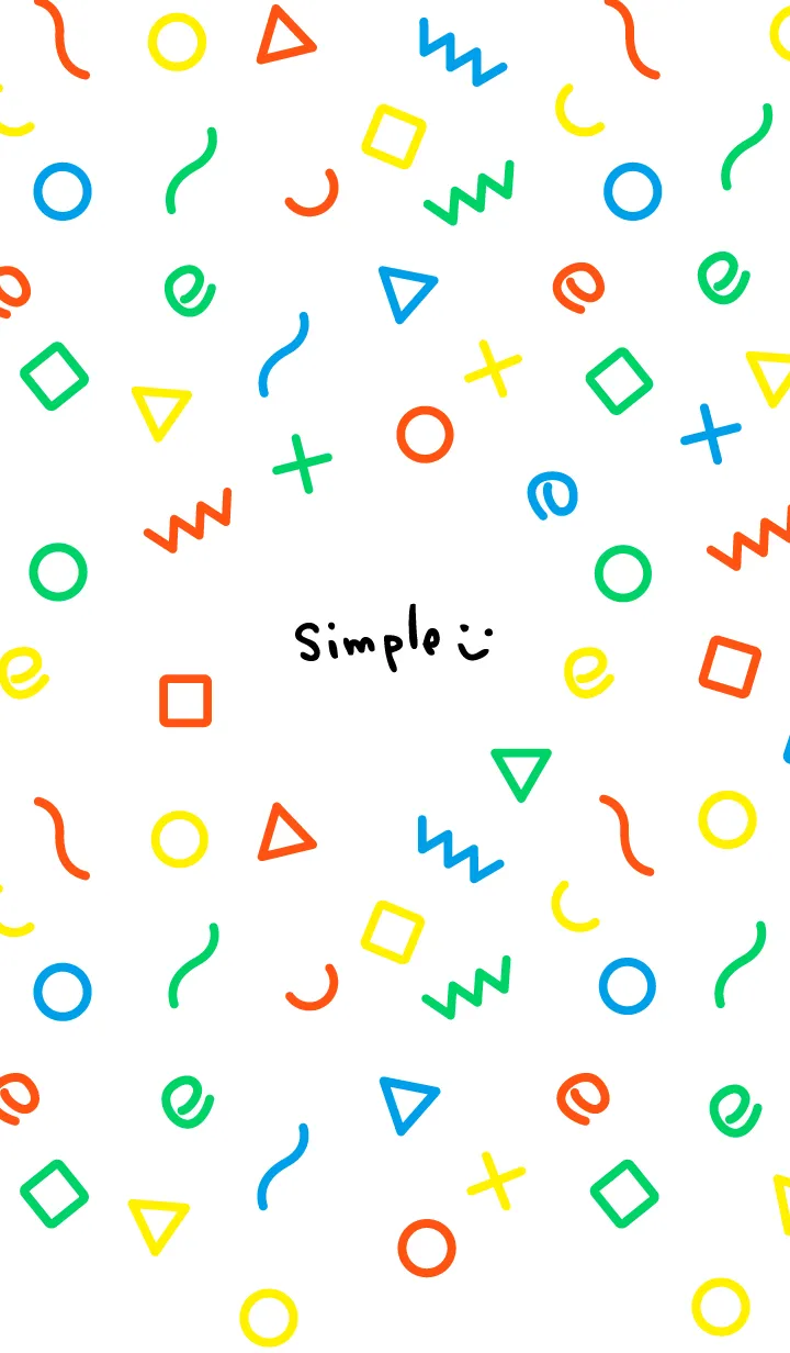 [LINE着せ替え] カラフル図形 白9の画像1