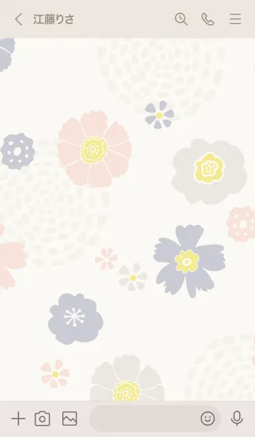 [LINE着せ替え] ナチュラル 花と渦巻きの画像3