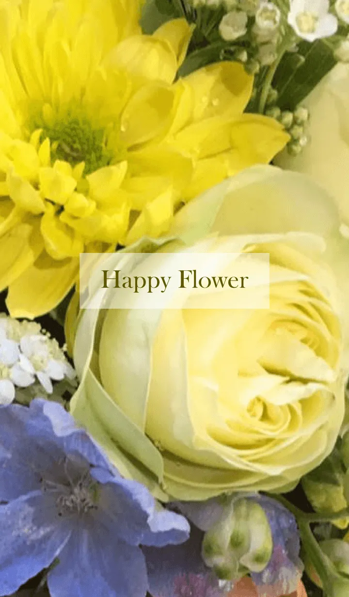 [LINE着せ替え] Happy Flower-YELLOW 24の画像1