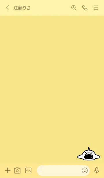 [LINE着せ替え] 黄色 : モノクロのサメ着せ替えの画像3