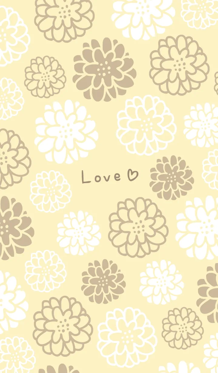 [LINE着せ替え] 白とベージュの丸い花8の画像1