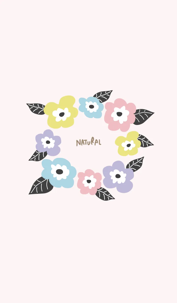 [LINE着せ替え] 北欧風お花リース21の画像1