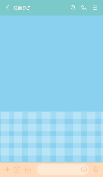 [LINE着せ替え] Baby Blue  Plaid Theme (JP)の画像3