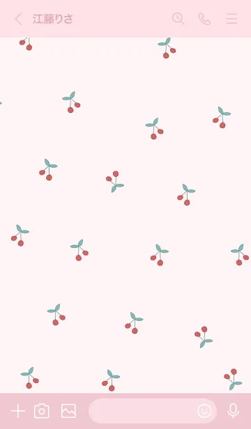 [LINE着せ替え] さくらんぼ(韓国語) -lightpink-の画像3