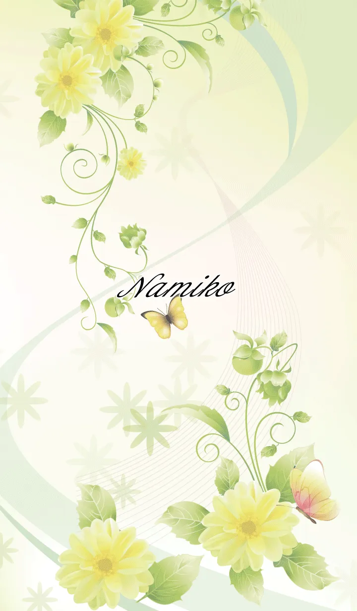 なみこ用 Butterflies and flowersの着せ替えメイン画像
