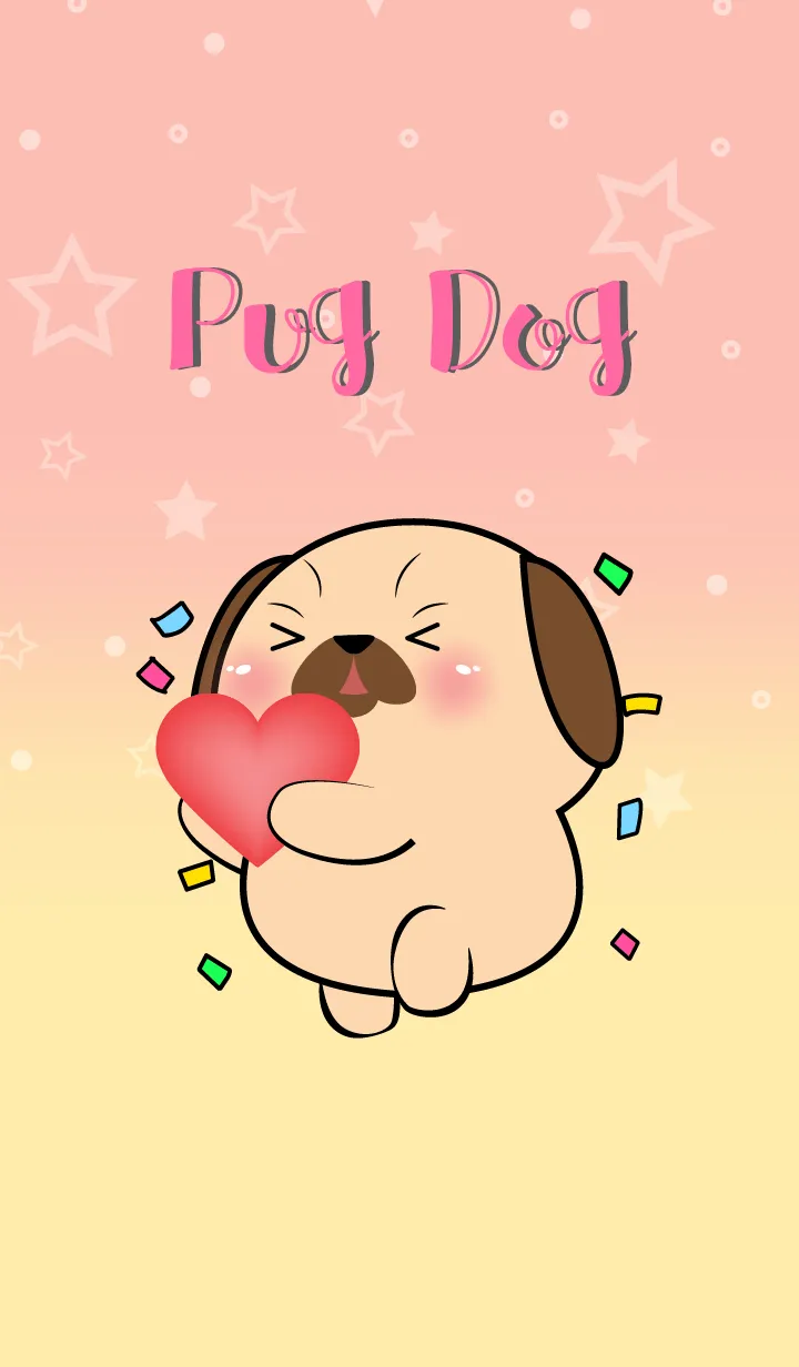 [LINE着せ替え] Little  Pug Dog  In Pastel Theme (JP)の画像1