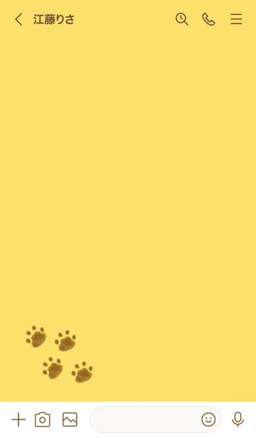 [LINE着せ替え] ねこの落書き(イエロー×ブラウン)の画像3