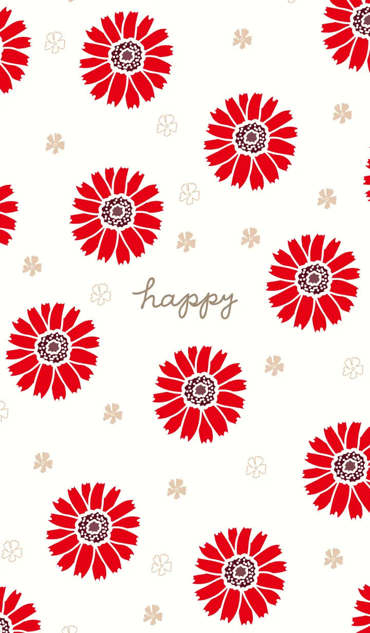 [LINE着せ替え] 赤色のガーベラと小花2の画像1