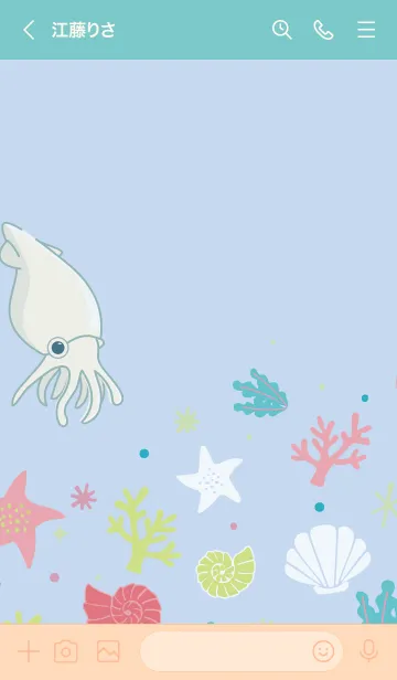 [LINE着せ替え] 貝殻とイカの画像3