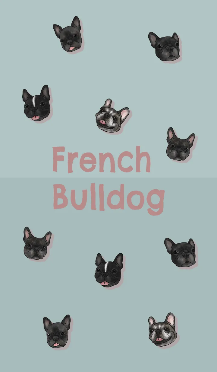 [LINE着せ替え] French Bulldog brindle / mist blueの画像1