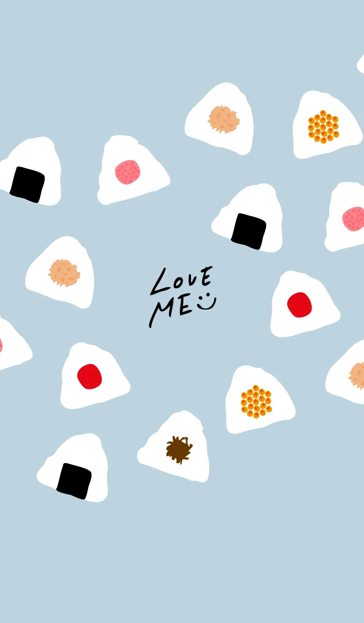 [LINE着せ替え] おにぎり スマイル ブルーの画像1