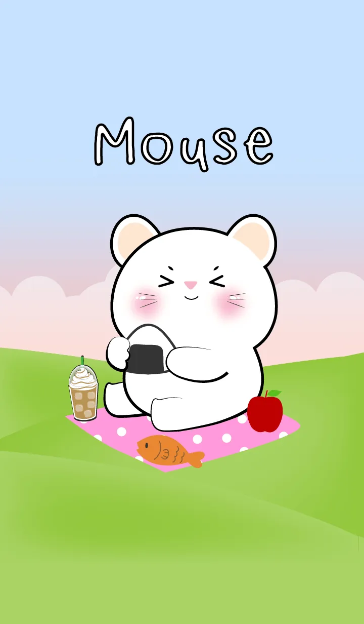 [LINE着せ替え] Picnic Cute  White  Mouse  Theme (JP)の画像1