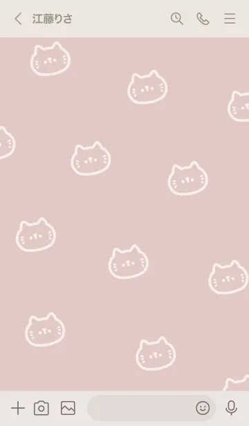 [LINE着せ替え] ねこ。ピンクベージュの画像3