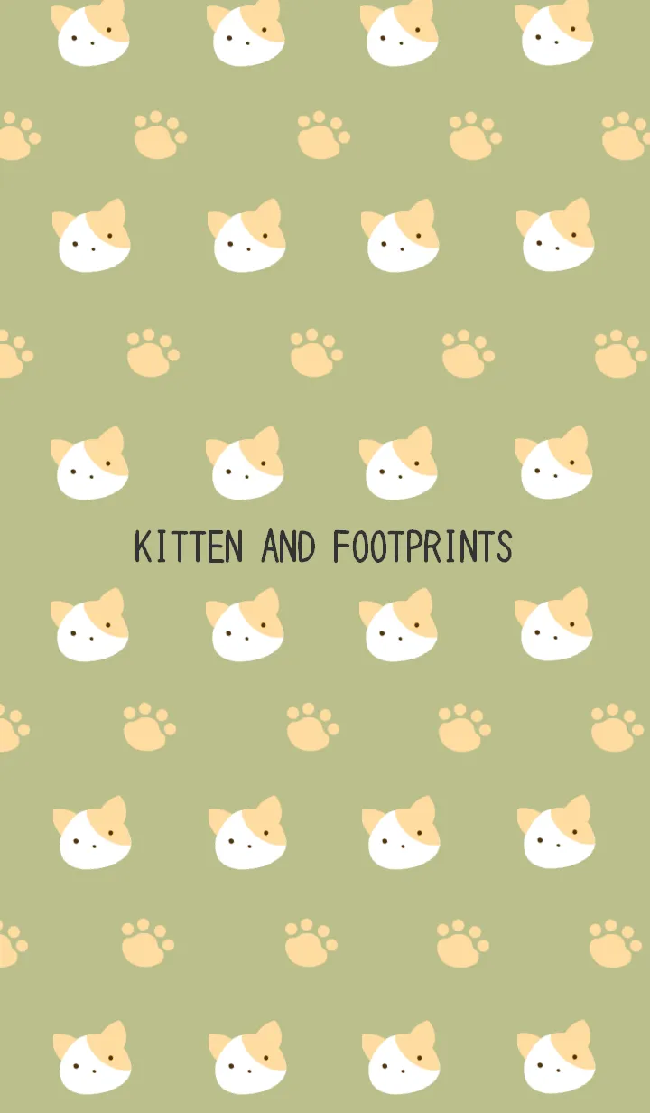 [LINE着せ替え] 子猫ちゃんと足跡の着せかえ ピスタチオの画像1
