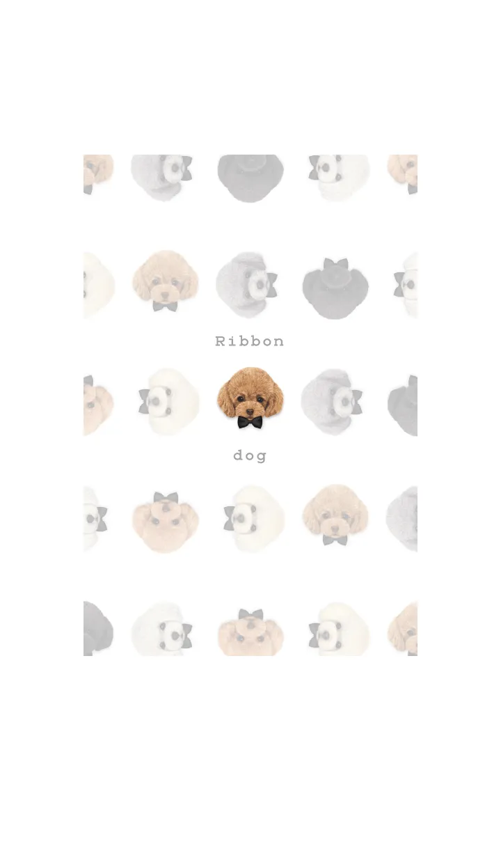 [LINE着せ替え] リボン犬 - トイプードル - 00 - 黒の画像1