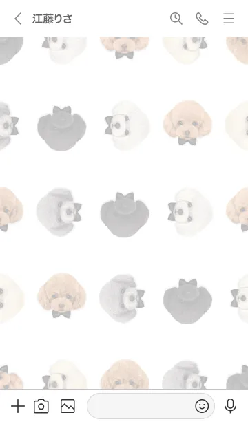 [LINE着せ替え] リボン犬 - トイプードル - 00 - 黒の画像3