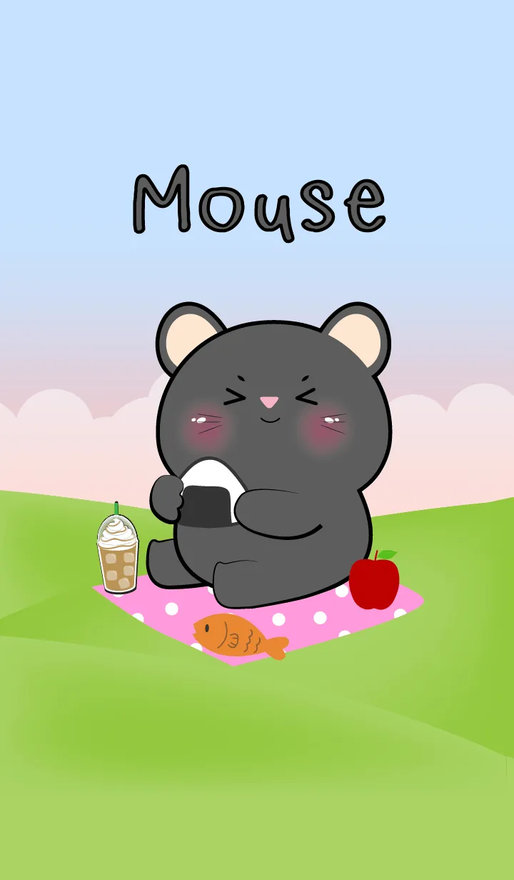 [LINE着せ替え] Picnic Cute Black  Mouse  Theme (JP)の画像1