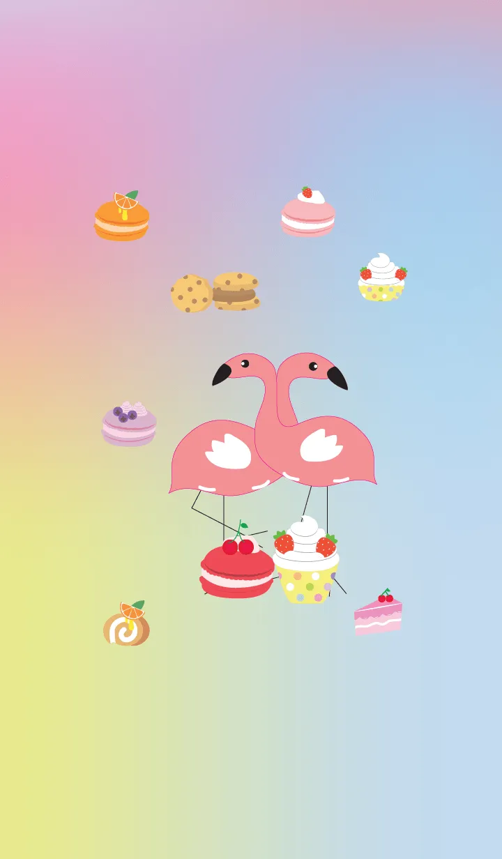 [LINE着せ替え] Cute flamingo theme v.4 JPの画像1