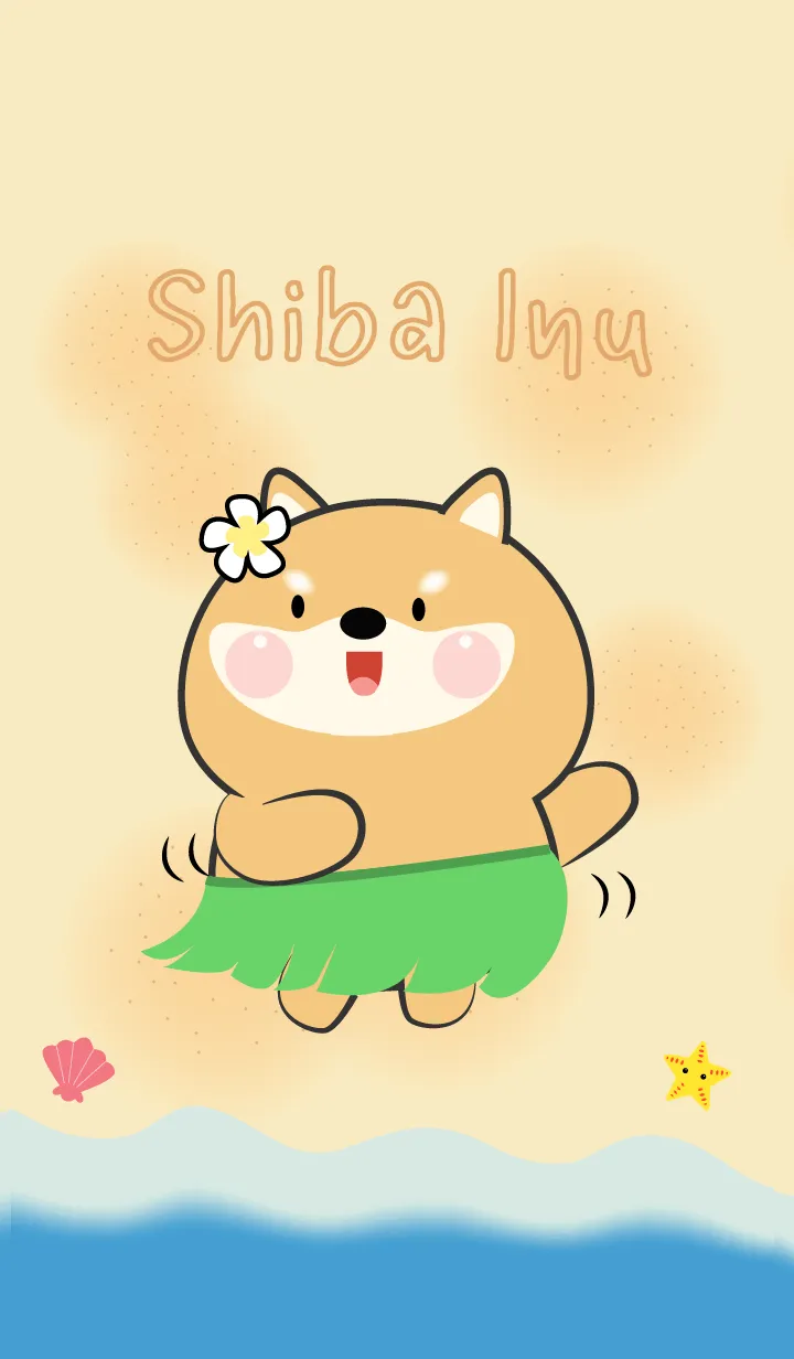 [LINE着せ替え] Shiba Inu Let Go to the Beach Theme (JP)の画像1