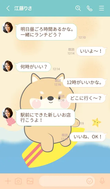 [LINE着せ替え] Shiba Inu Let Go to the Beach Theme (JP)の画像4