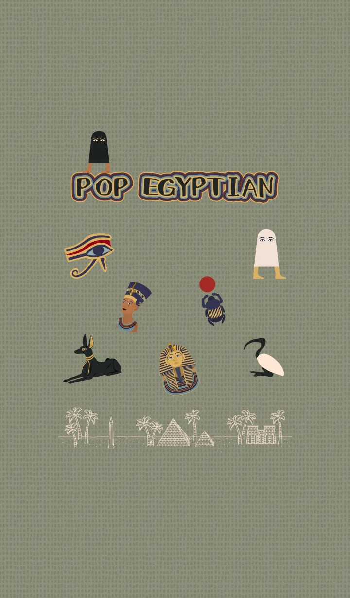 [LINE着せ替え] ポップな古代エジプト + 藍色の画像1