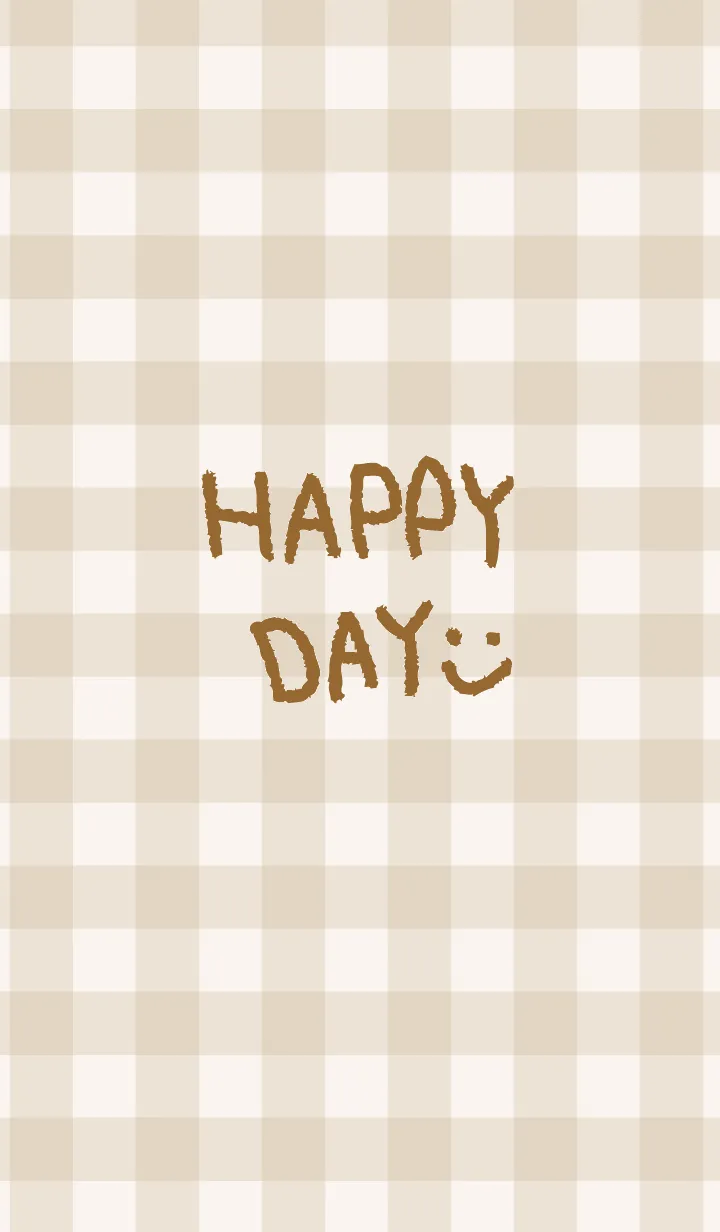 [LINE着せ替え] 茶ギンガムチェック-スマイル20-の画像1