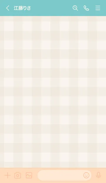 [LINE着せ替え] 茶ギンガムチェック-スマイル20-の画像3