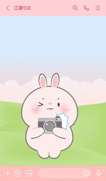 [LINE着せ替え] Picnic Cute  Pink  Rabbit  Theme (JP)の画像3