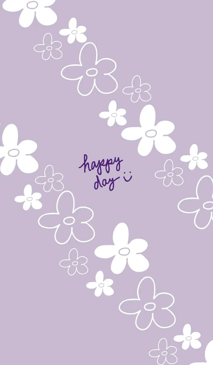 [LINE着せ替え] 手書きのお花 くすみパープル5の画像1