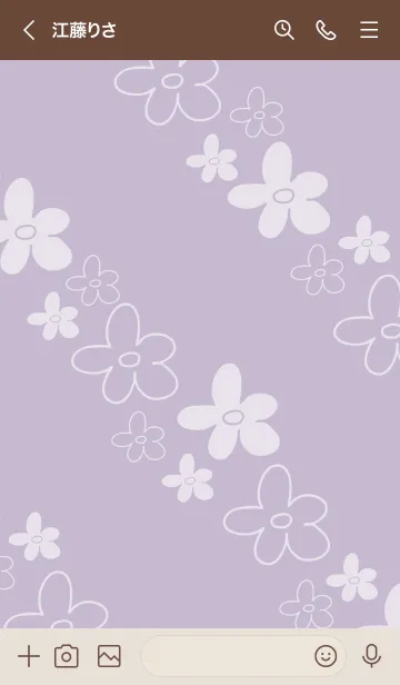 [LINE着せ替え] 手書きのお花 くすみパープル5の画像3