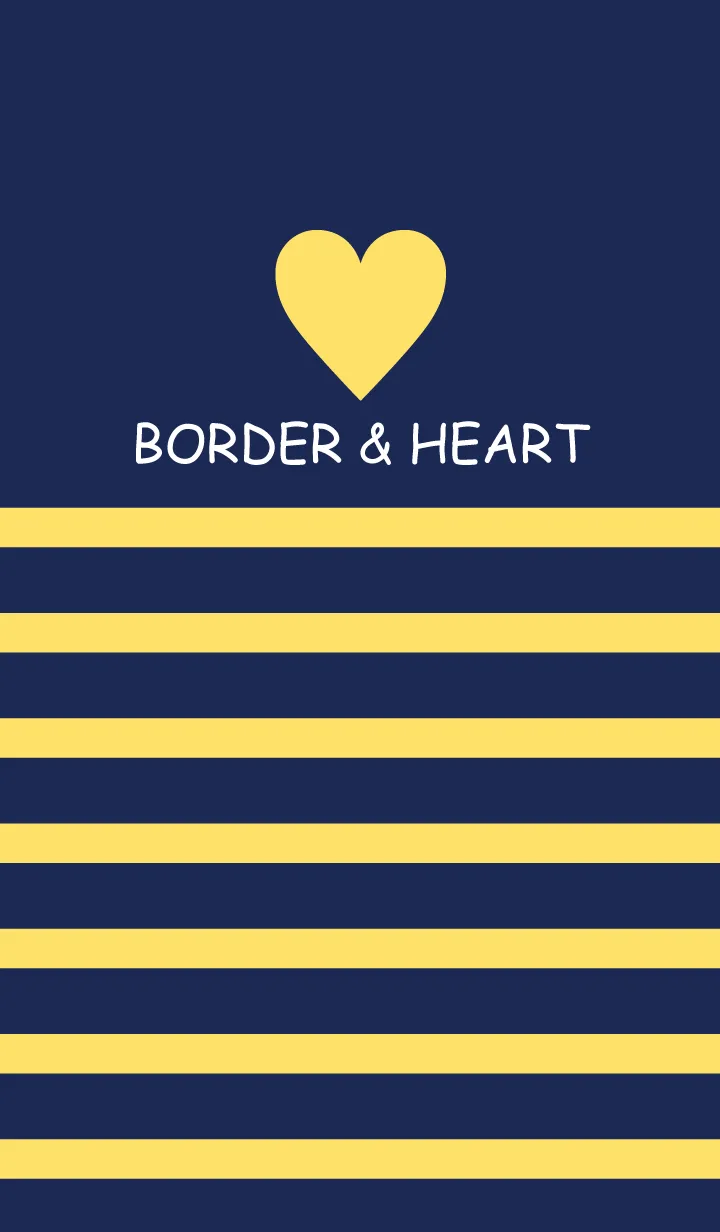 [LINE着せ替え] BORDER & HEART -NAVY+YELLOW-の画像1