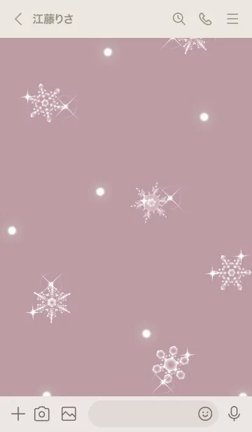 [LINE着せ替え] ～雪の花♥ピンクグレー09_1～の画像3