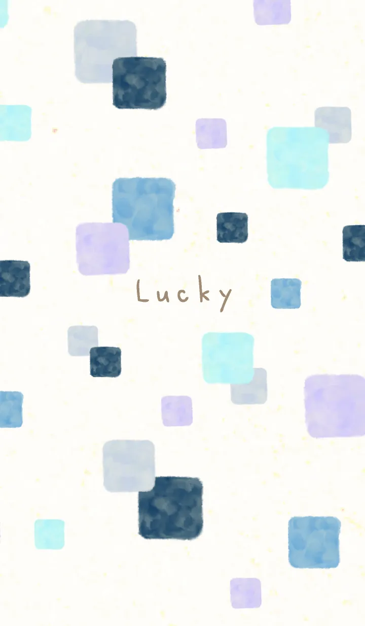 [LINE着せ替え] 水彩 四角 ブルー10の画像1