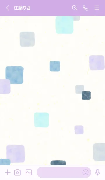 [LINE着せ替え] 水彩 四角 ブルー10の画像3