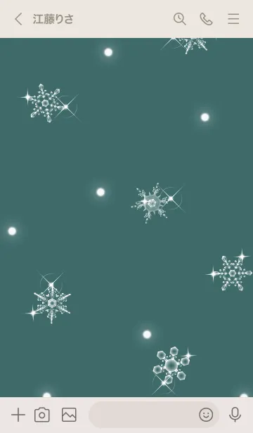 [LINE着せ替え] ～雪の花♥ブルーグリーン13_1～の画像3