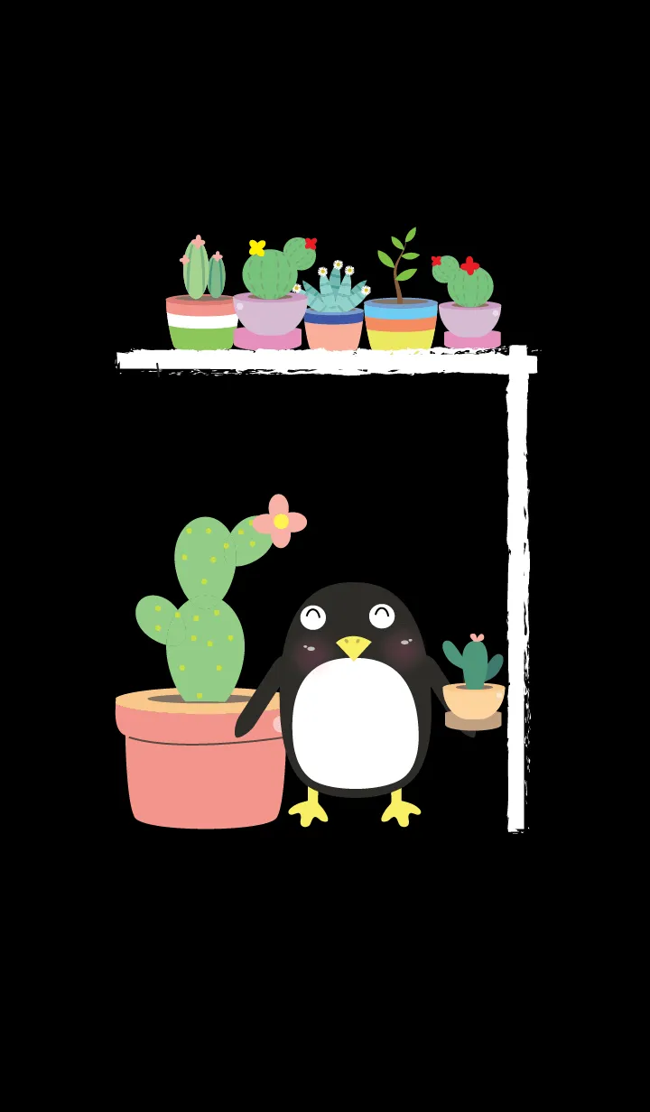 [LINE着せ替え] Penguin and Cactus JPの画像1