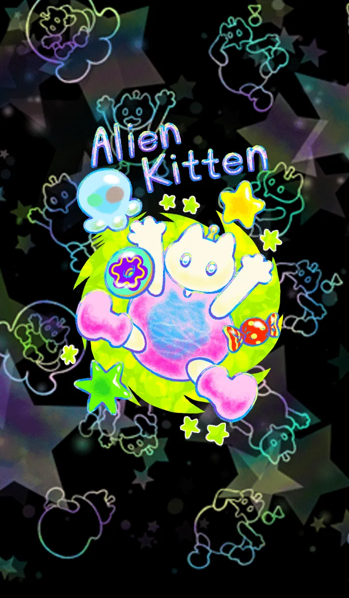 [LINE着せ替え] 宇宙人ネコちゃんの画像1