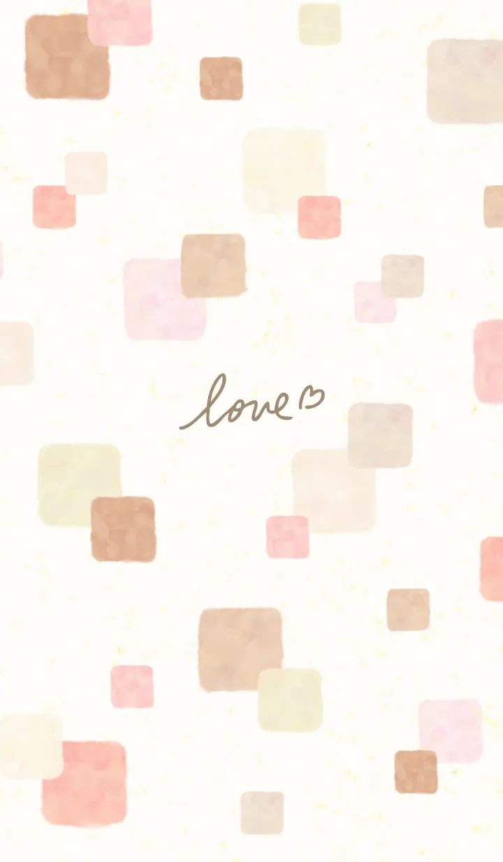 [LINE着せ替え] 水彩 四角 ピンクベージュ26の画像1