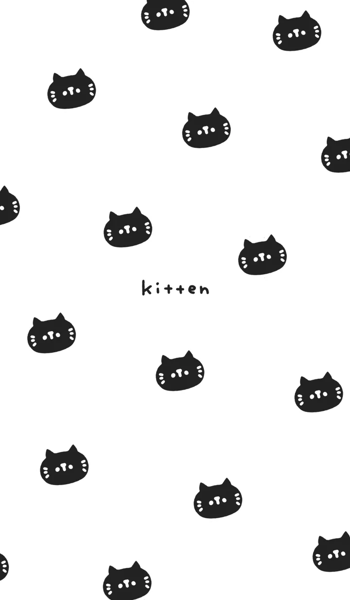 ねこ。ブラックホワイトの着せ替えメイン画像