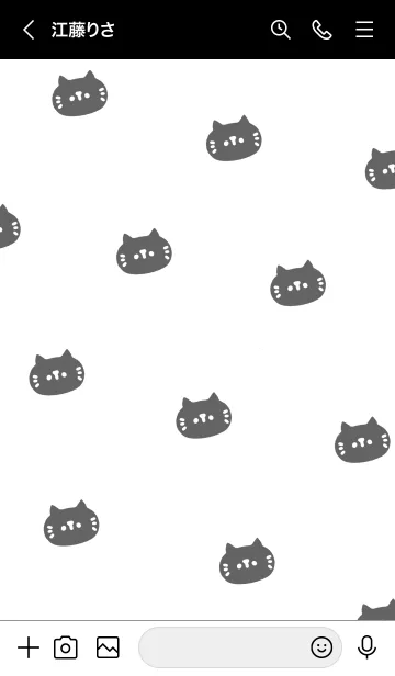 [LINE着せ替え] ねこ。ブラックホワイトの画像3