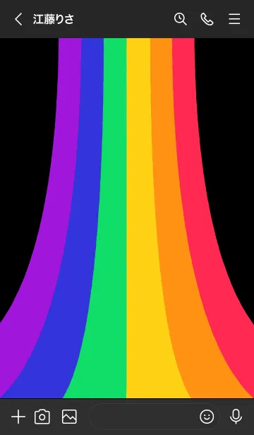 [LINE着せ替え] 虹が大好き 黒の画像3