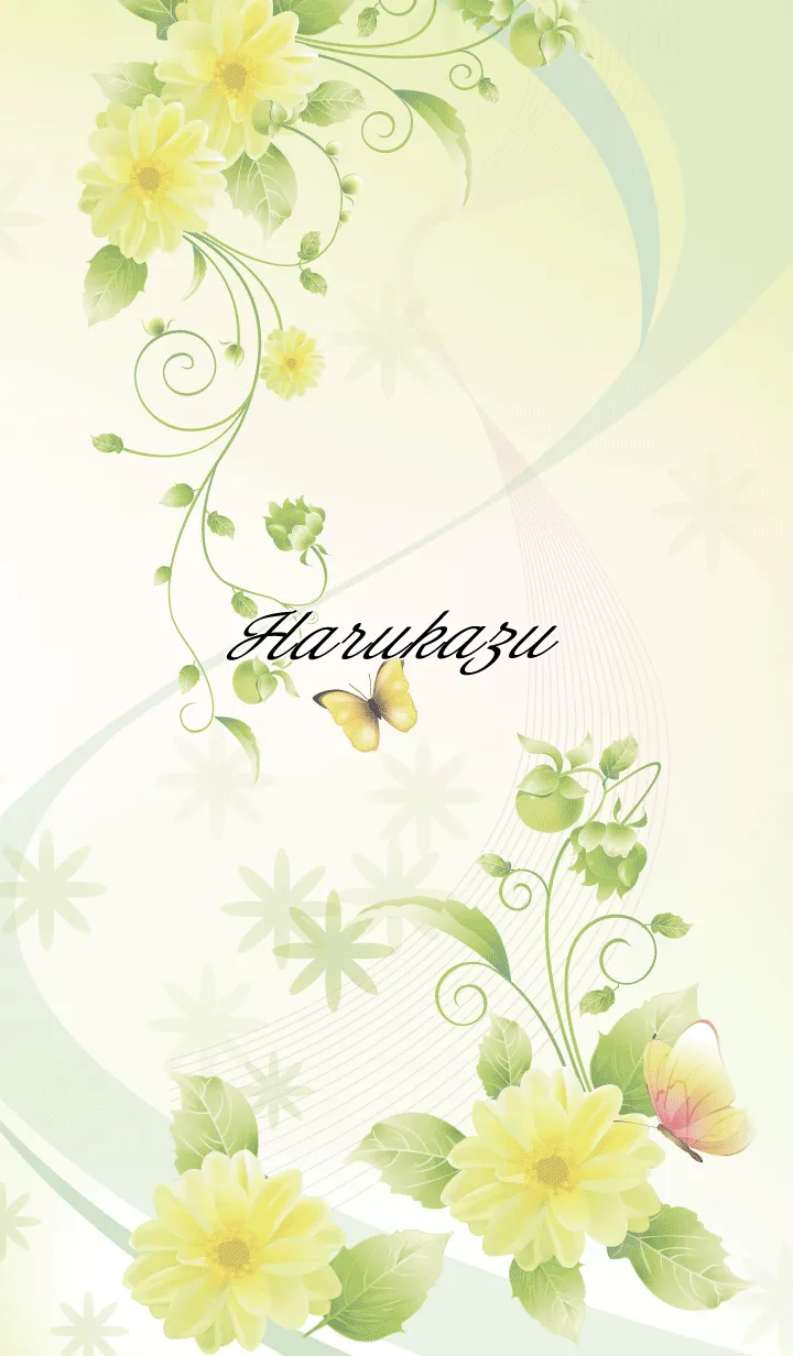 [LINE着せ替え] はるかず用 Butterflies and flowersの画像1