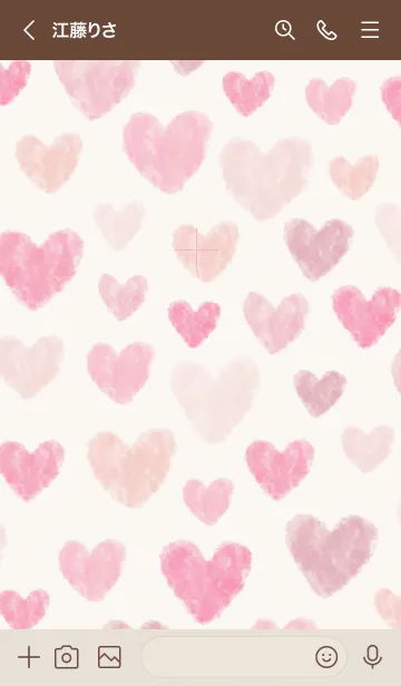 [LINE着せ替え] 水彩ピンクハート たくさん18の画像3