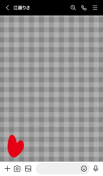 [LINE着せ替え] ハートギンガムチェック9の画像3