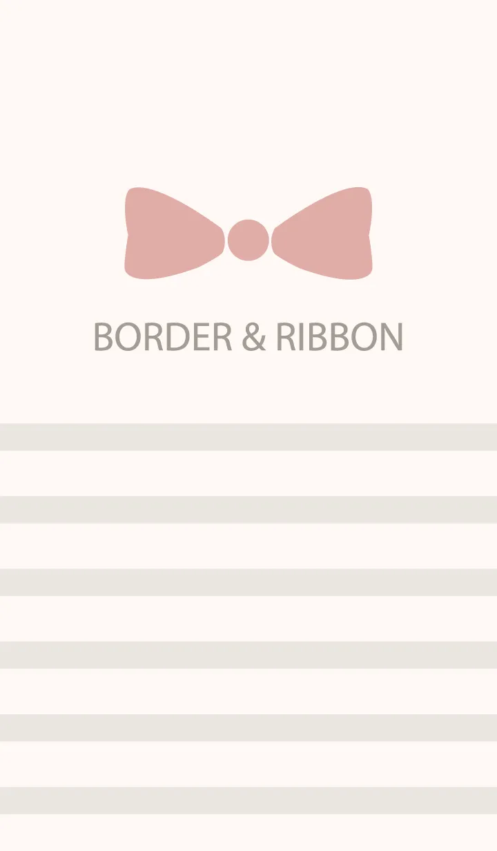 [LINE着せ替え] Beige Border & Pink Ribbon -4-の画像1