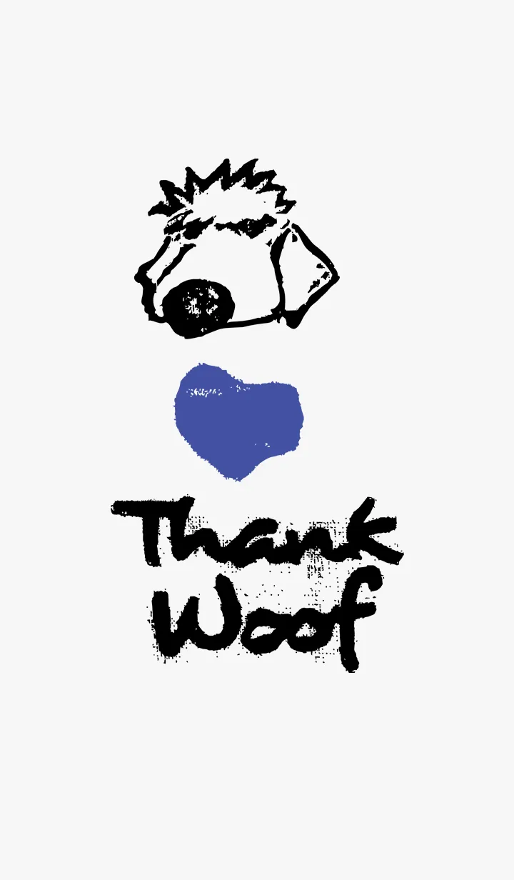 [LINE着せ替え] Thank woof -ヴィンテージ- ブルーハートの画像1