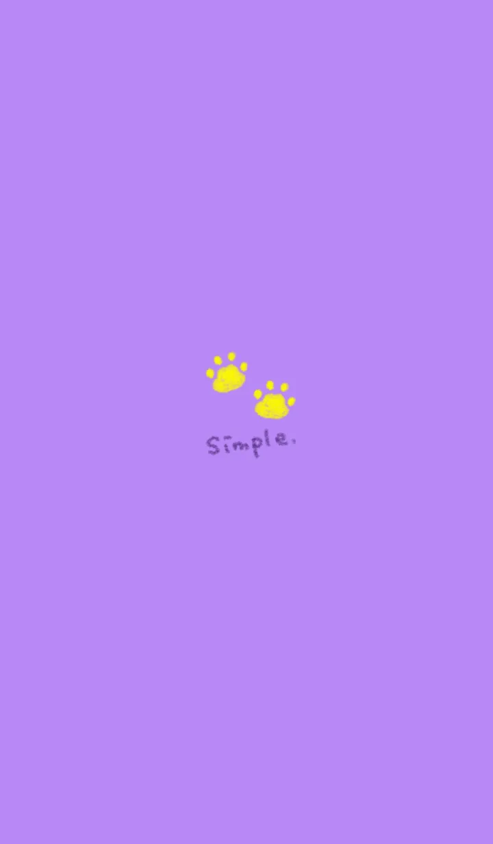ねこの落書き(パープル×イエロー)のLINE着せ替え