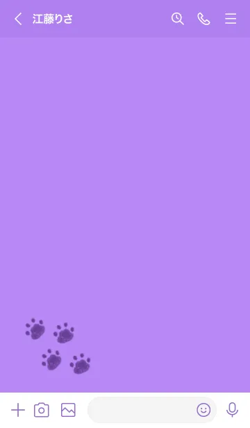 [LINE着せ替え] ねこの落書き(パープル×イエロー)の画像3