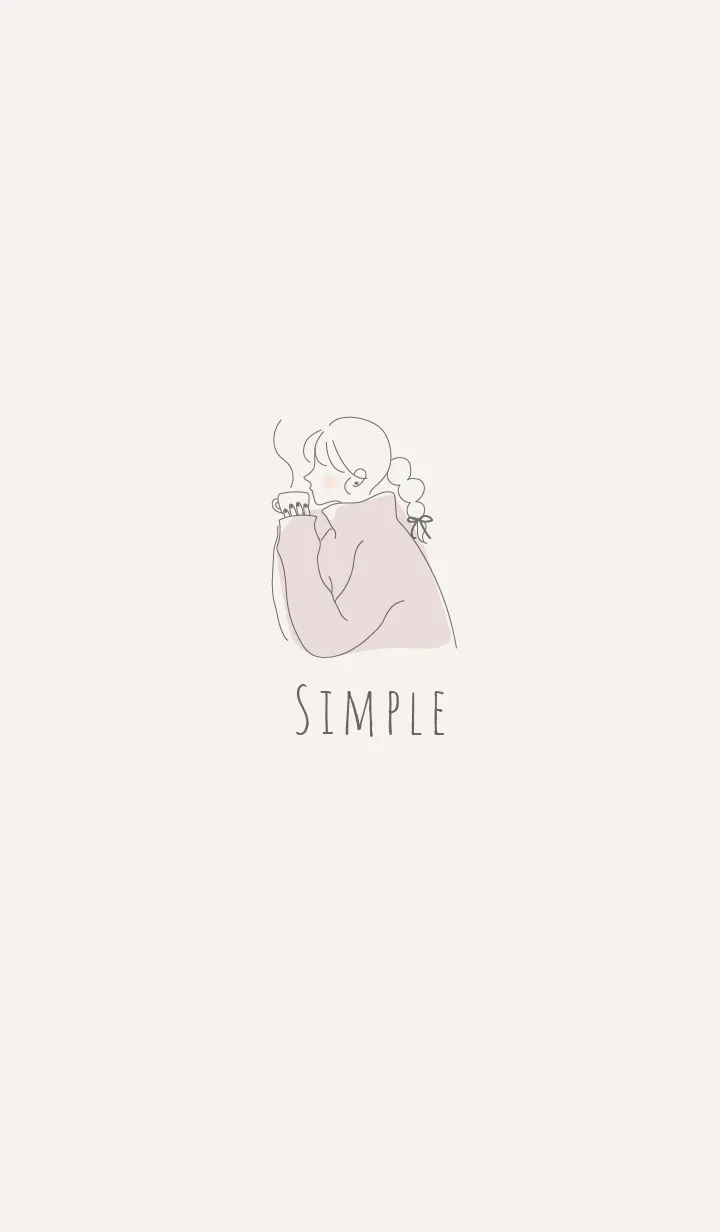 [LINE着せ替え] Simple Cafe Girl*の画像1