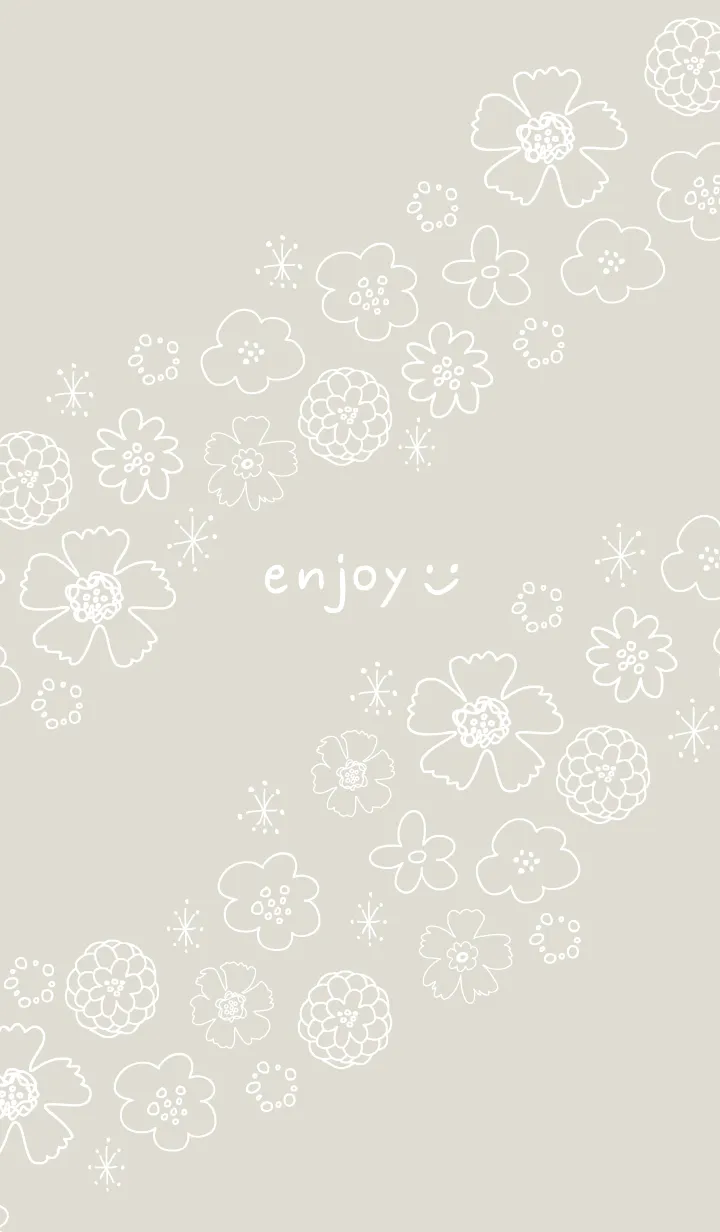[LINE着せ替え] 白い花 くすみカラー29の画像1